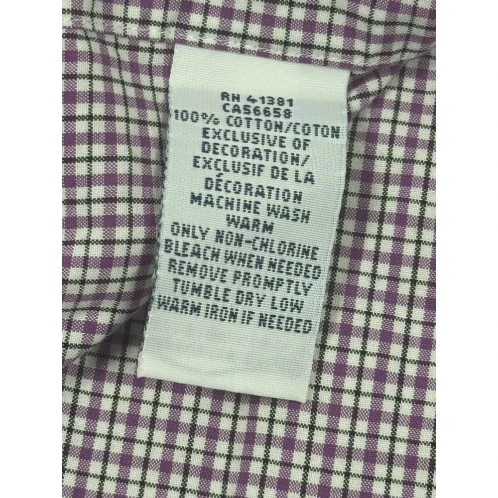 Polo Ralph Lauren Shirt Mens 16-41 Purple‎ Check Long Sleeve Button Up Cotton - Picture 9 of 10